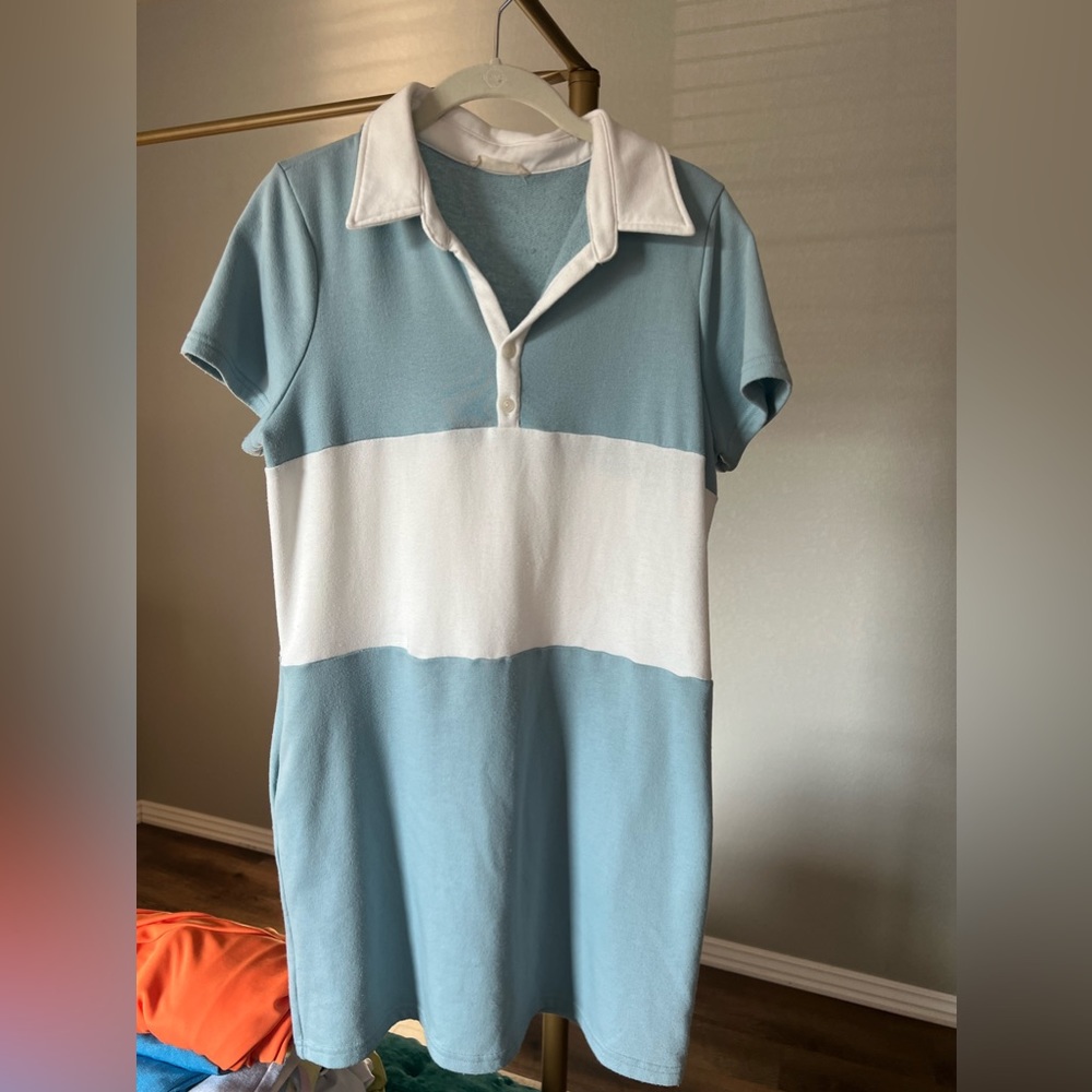 Comfty blue and white mini dress